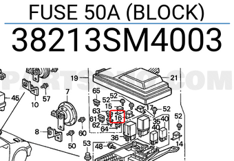 Honda 38213SM4003 FUSE 50A (BLOCK)