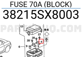 Honda 38215SX8003 FUSE 70A (BLOCK)