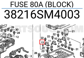 Honda 38216SM4003 FUSE 80A (BLOCK)