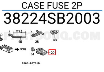 Honda 38224SB2003 CASE FUSE 2P