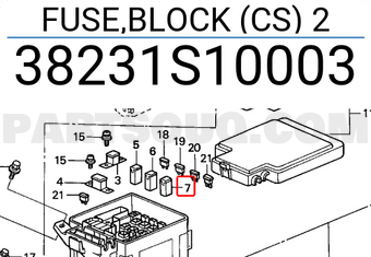 Honda 38231S10003 FUSE,BLOCK (CS) 2