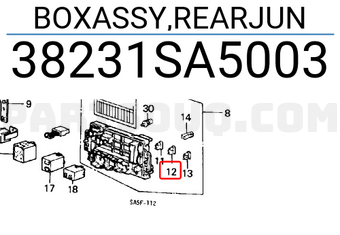 Honda 38231SA5003 BOXASSY,REARJUN