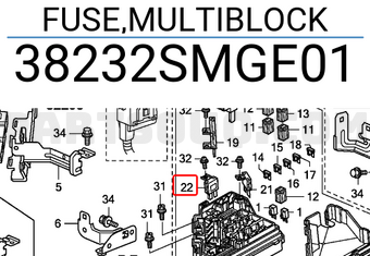 Honda 38232SMGE01 FUSE,MULTIBLOCK
