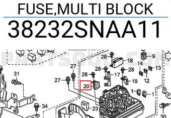 Honda 38232SNAA11 FUSE,MULTI BLOCK