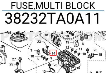 Honda 38232TA0A11 FUSE,MULTI BLOCK