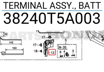 Honda 38240T5A003 TERMINAL ASSY., BATT