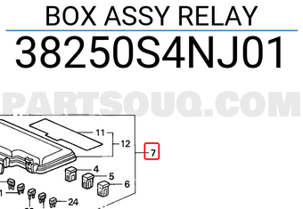 Honda 38250S4NJ01 BOX ASSY RELAY