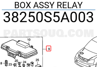 Honda 38250S5A003 BOX ASSY RELAY