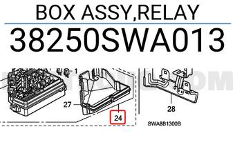 Honda 38250SWA013 BOX ASSY,RELAY