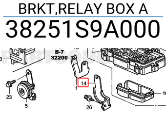 Honda 38251S9A000 BRKT,RELAY BOX A