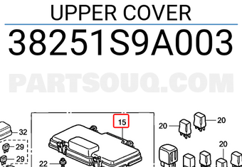 Honda 38251S9A003 UPPER COVER
