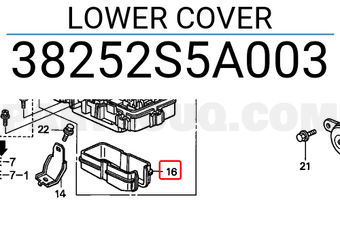 Honda 38252S5A003 LOWER COVER