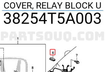 Honda 38254T5A003 COVER, RELAY BLOCK U