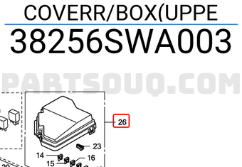 Honda 38256SWA003 COVERR/BOX(UPPE