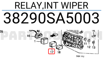 Honda 38290SA5003 RELAY,INT WIPER