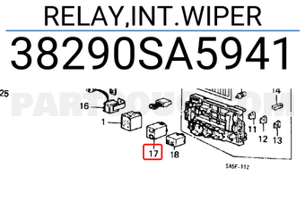 Honda 38290SA5941 RELAY,INT.WIPER