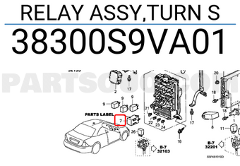 Honda 38300S9VA01 RELAY ASSY,TURN S