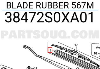Honda 38472S0XA01 BLADE RUBBER 567M