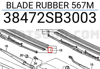 Honda 38472SB3003 BLADE RUBBER 567M
