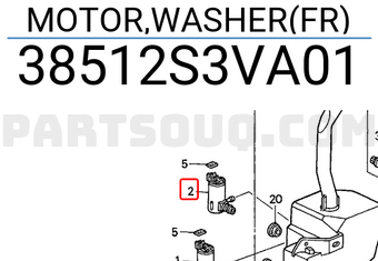 Honda 38512S3VA01 MOTOR,WASHER(FR)