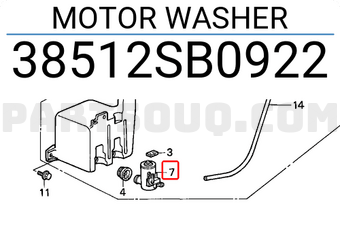 Honda 38512SB0922 MOTOR WASHER