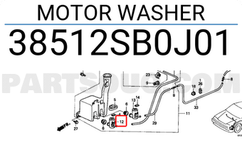 Honda 38512SB0J01 MOTOR WASHER