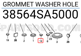 Honda 38564SA5000 GROMMET WASHER HOLE