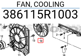 Honda 386115R1003 FAN, COOLING
