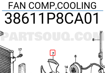 Honda 38611P8CA01 FAN COMP,COOLING