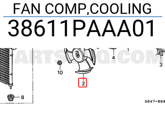 Honda 38611PAAA01 FAN COMP,COOLING
