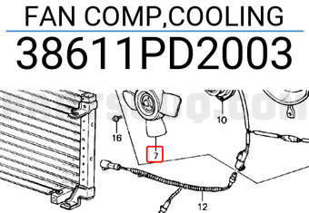 Honda 38611PD2003 FAN COMP,COOLING