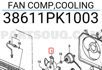Honda 38611PK1003 FAN COMP,COOLING