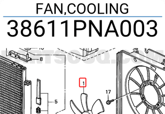 Honda 38611PNA003 FAN,COOLING
