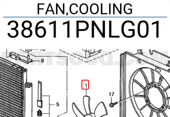 Honda 38611PNLG01 FAN,COOLING