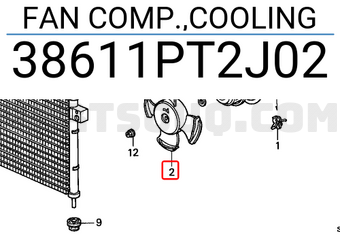 Honda 38611PT2J02 FAN COMP.,COOLING