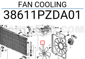 Honda 38611PZDA01 FAN COOLING