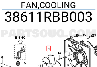 Honda 38611RBB003 FAN,COOLING