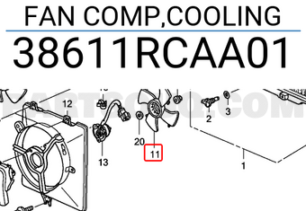Honda 38611RCAA01 FAN COMP,COOLING