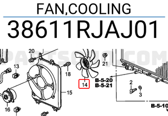 Honda 38611RJAJ01 FAN,COOLING