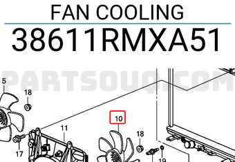 Honda 38611RMXA51 FAN COOLING