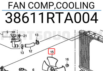 Honda 38611RTA004 FAN COMP,COOLING