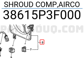 Honda 38615P3F000 SHROUD COMP,AIRCO