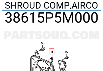 Honda 38615P5M000 SHROUD COMP,AIRCO