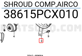 Honda 38615PCX010 SHROUD COMP,AIRCO