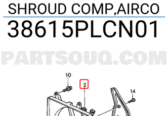 Honda 38615PLCN01 SHROUD COMP,AIRCO