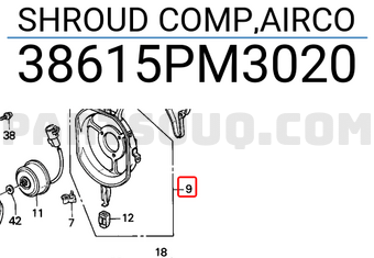 Honda 38615PM3020 SHROUD COMP,AIRCO