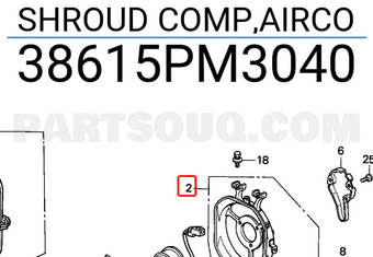 Honda 38615PM3040 SHROUD COMP,AIRCO