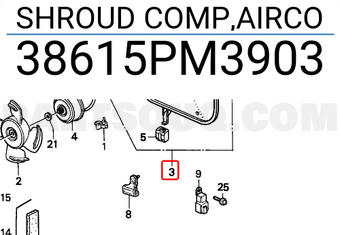 Honda 38615PM3903 SHROUD COMP,AIRCO