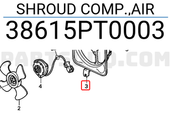 Honda 38615PT0003 SHROUD COMP.,AIR