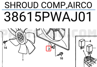 Honda 38615PWAJ01 SHROUD COMP,AIRCO